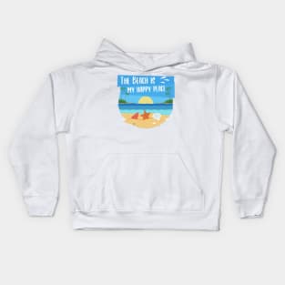 The Beach is my happy place Kids Hoodie